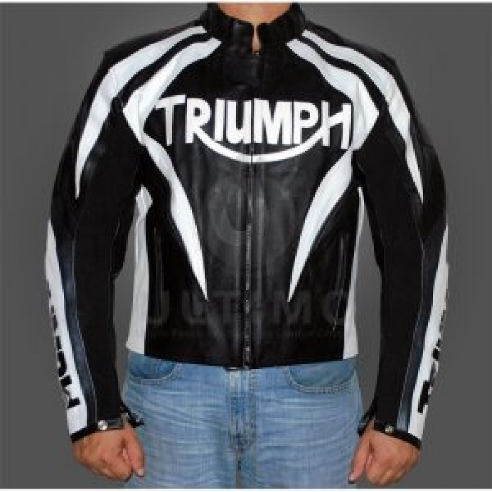 MOTORCYCLE TRIUMPH BLACK LEATHER JACKET